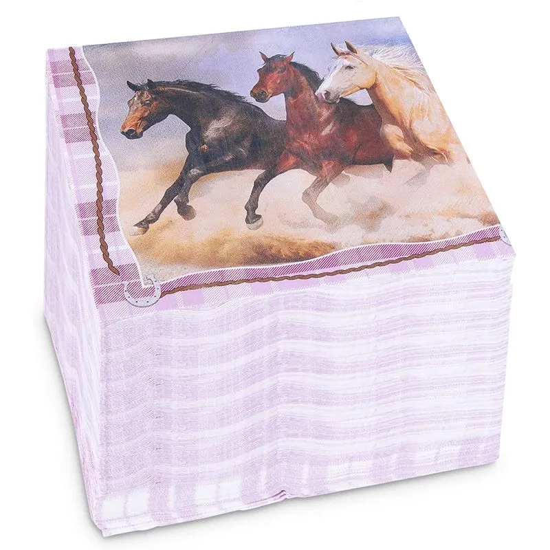 Horse Paper Napkins for Animal Birthday Party (6.5 In, 150 Pack)