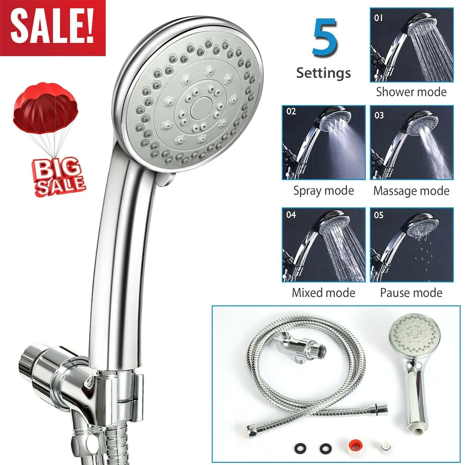 iMountek Handheld Stainless Shower Hand