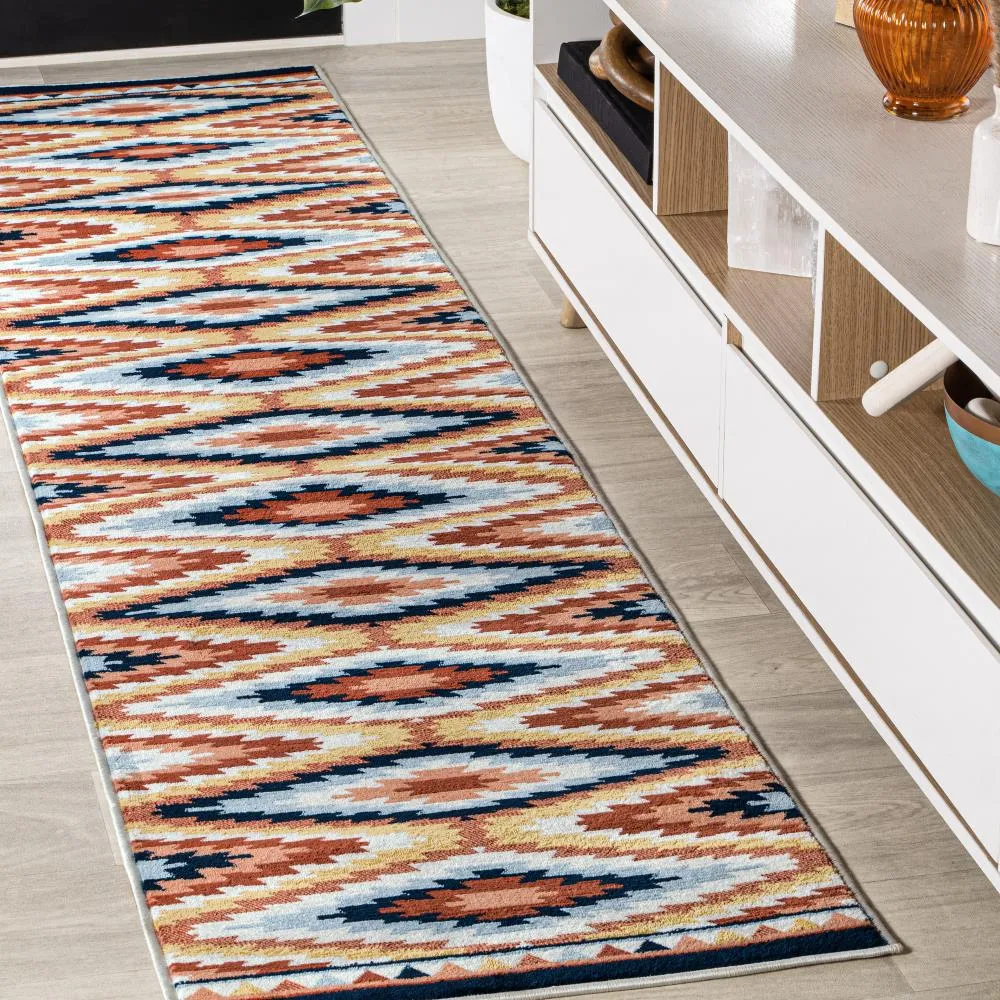 Jaali Diamond Kilim Geometric Area Rug