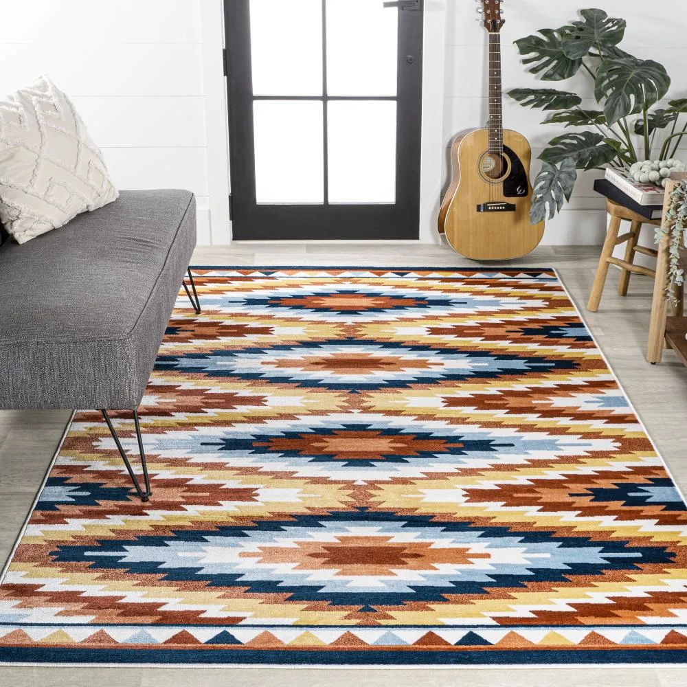 Jaali Diamond Kilim Geometric Area Rug