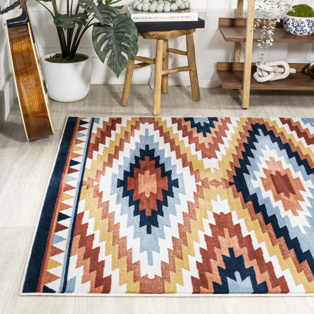 Jaali Diamond Kilim Geometric Area Rug