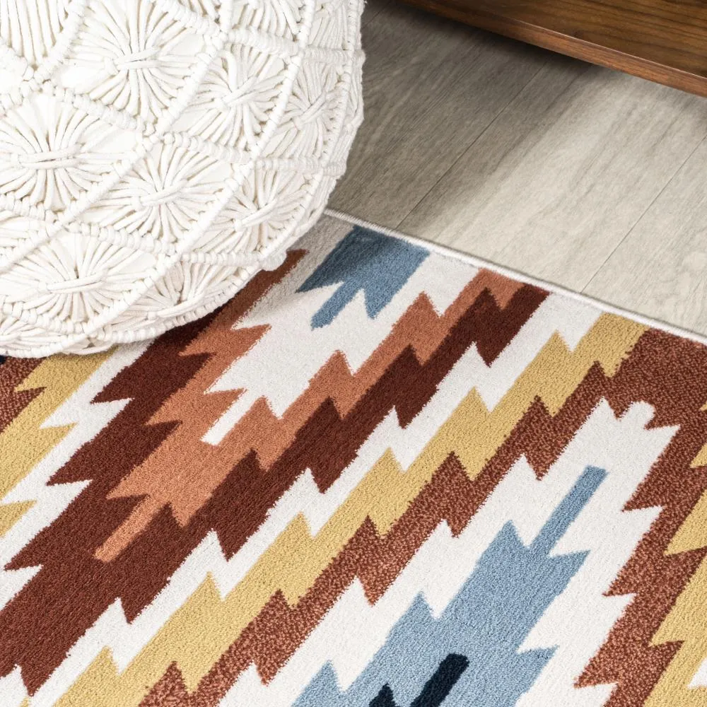 Jaali Diamond Kilim Geometric Area Rug