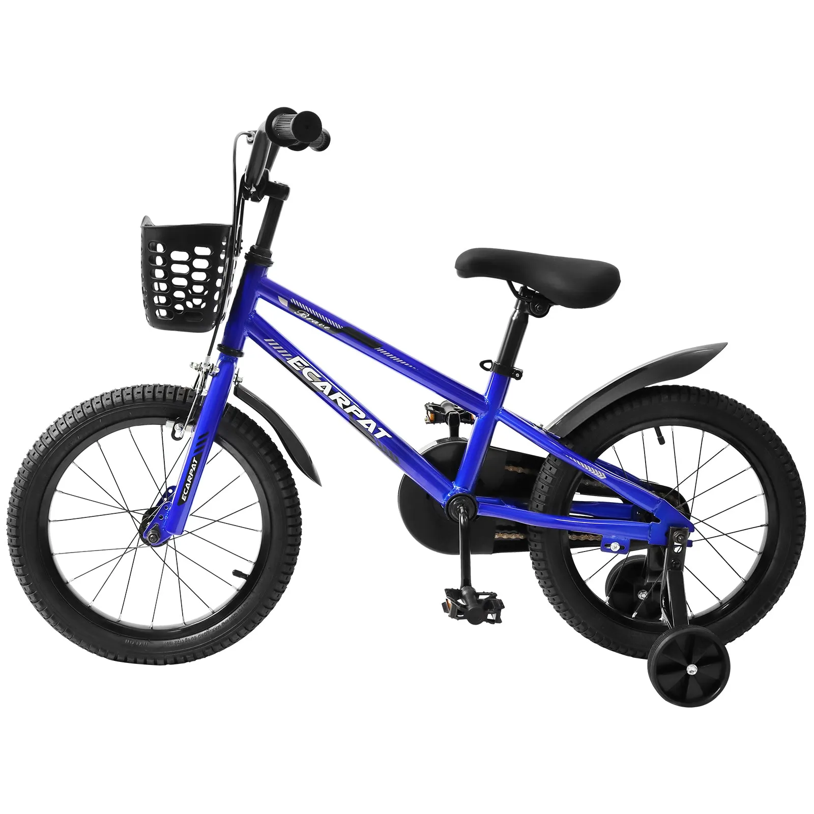 Kids Bike  16 inch for Boys & Girls with Training Wheels,  Freestyle Kids' Bicycle with Bell,Basket and fender.