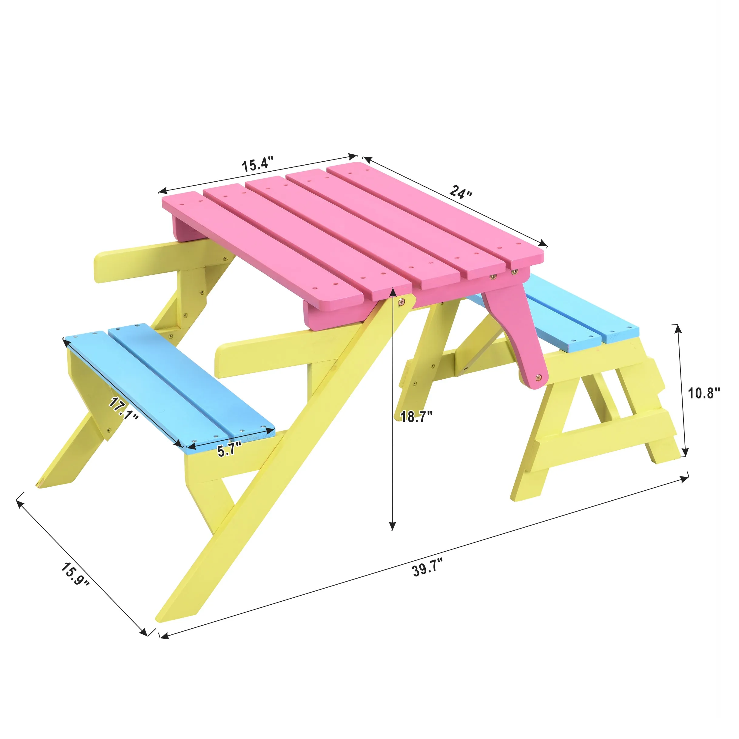 KID'S MULTI-FUNCTIONAL ARM CHAIR,TABLE  2 BENCHES (All-in-one)