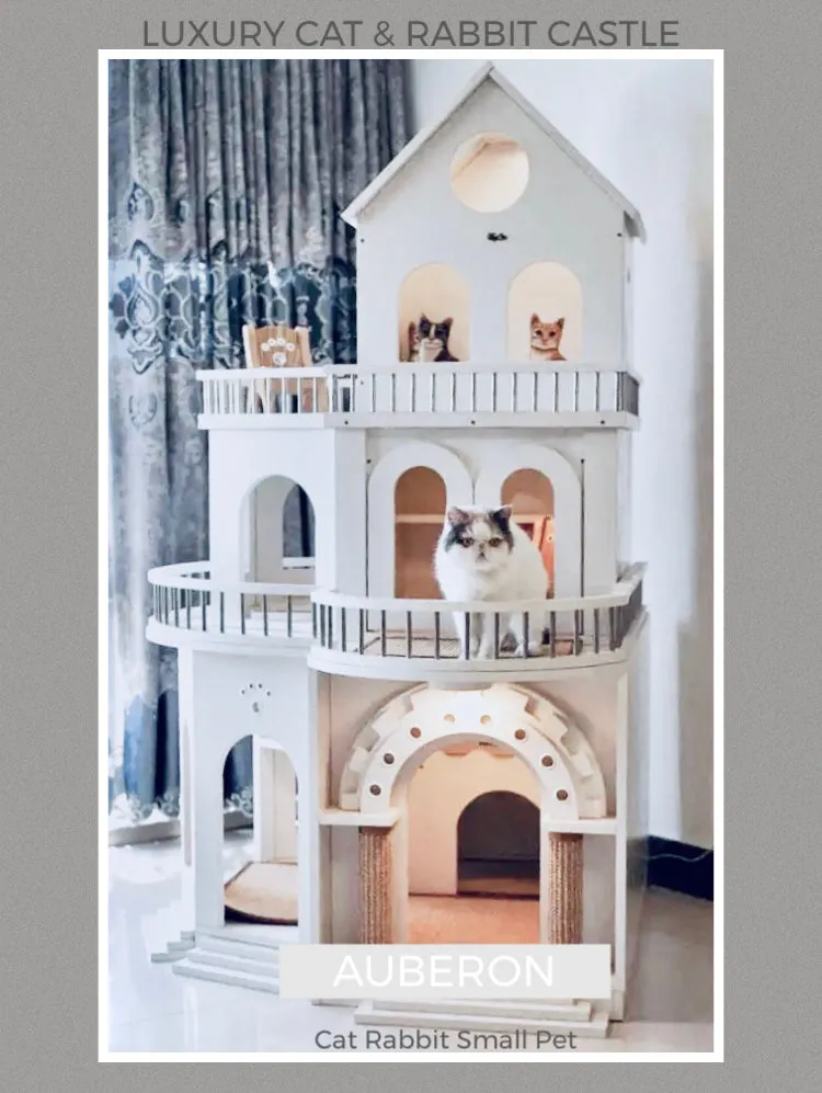 Lavish Luxury CAT & RABBIT Castle Mansion House fully interactive high quality pet palace