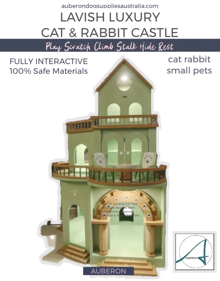 Lavish Luxury CAT & RABBIT Castle Mansion House fully interactive high quality pet palace