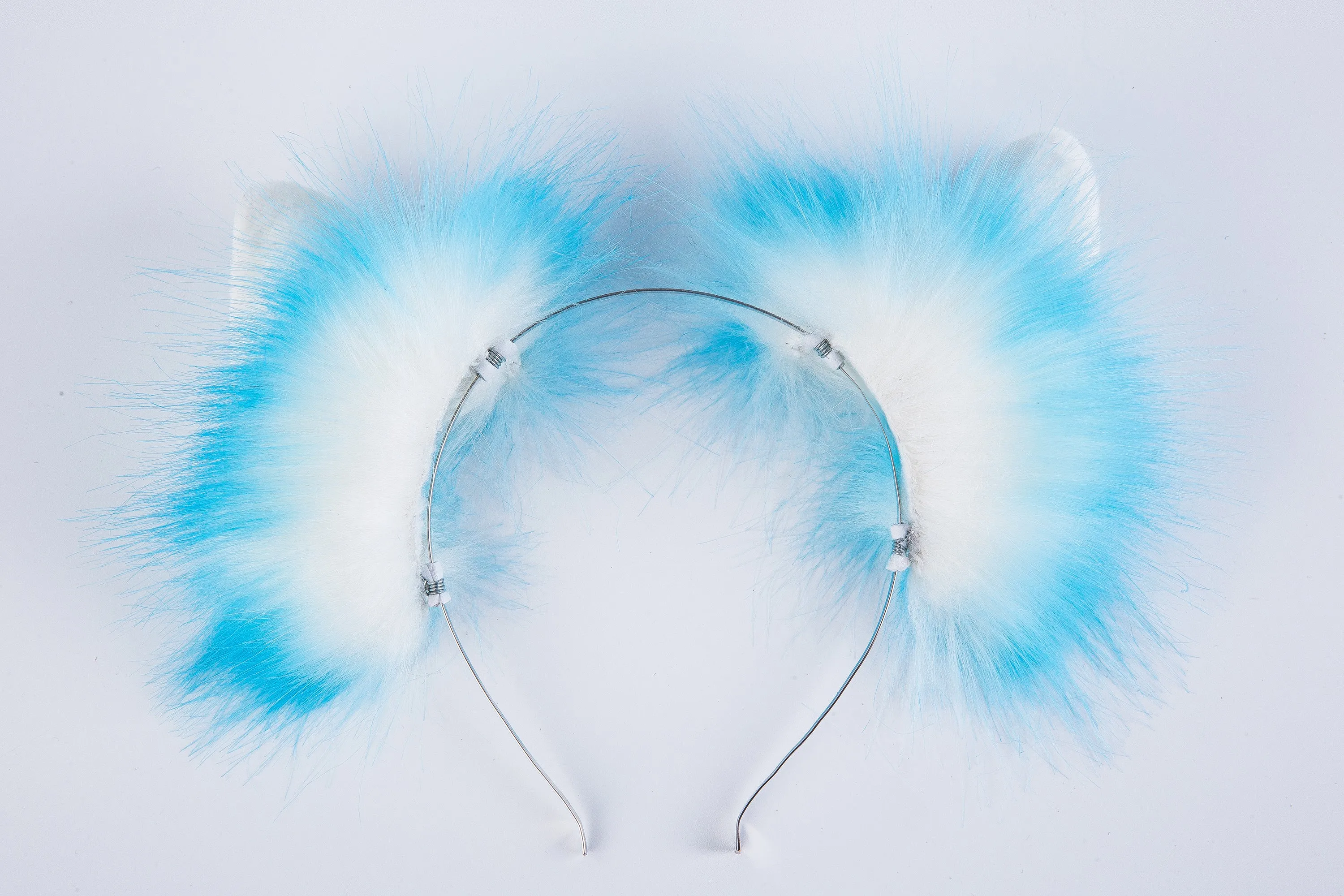 light blue white wolf ear headband kitten ear blue white cat ear fox ear fur ear cosplay ear neko ear faux ears fox costume cat costume kawaii fox ears sex