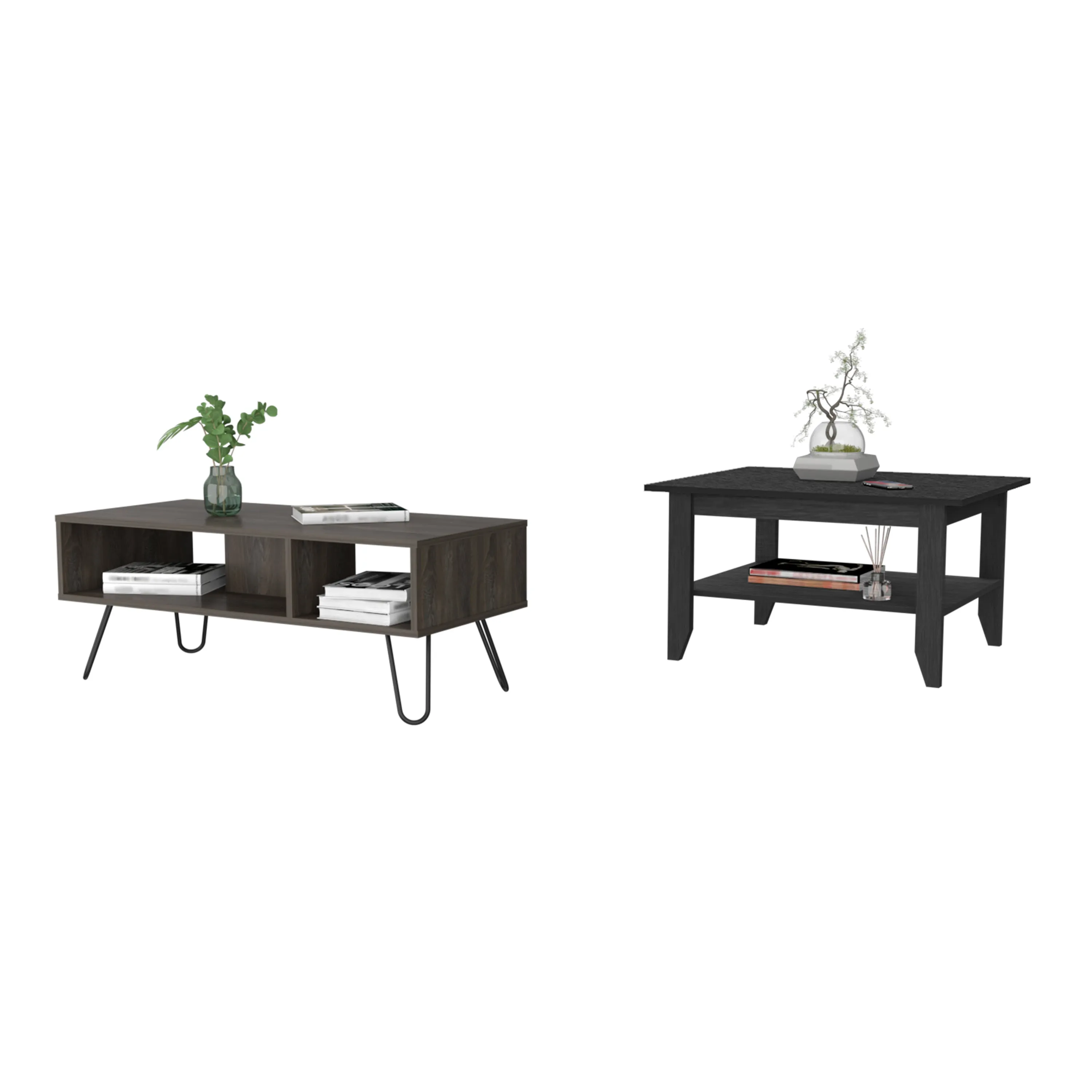 Madison Black and Espresso 2 Piece Living Room Set