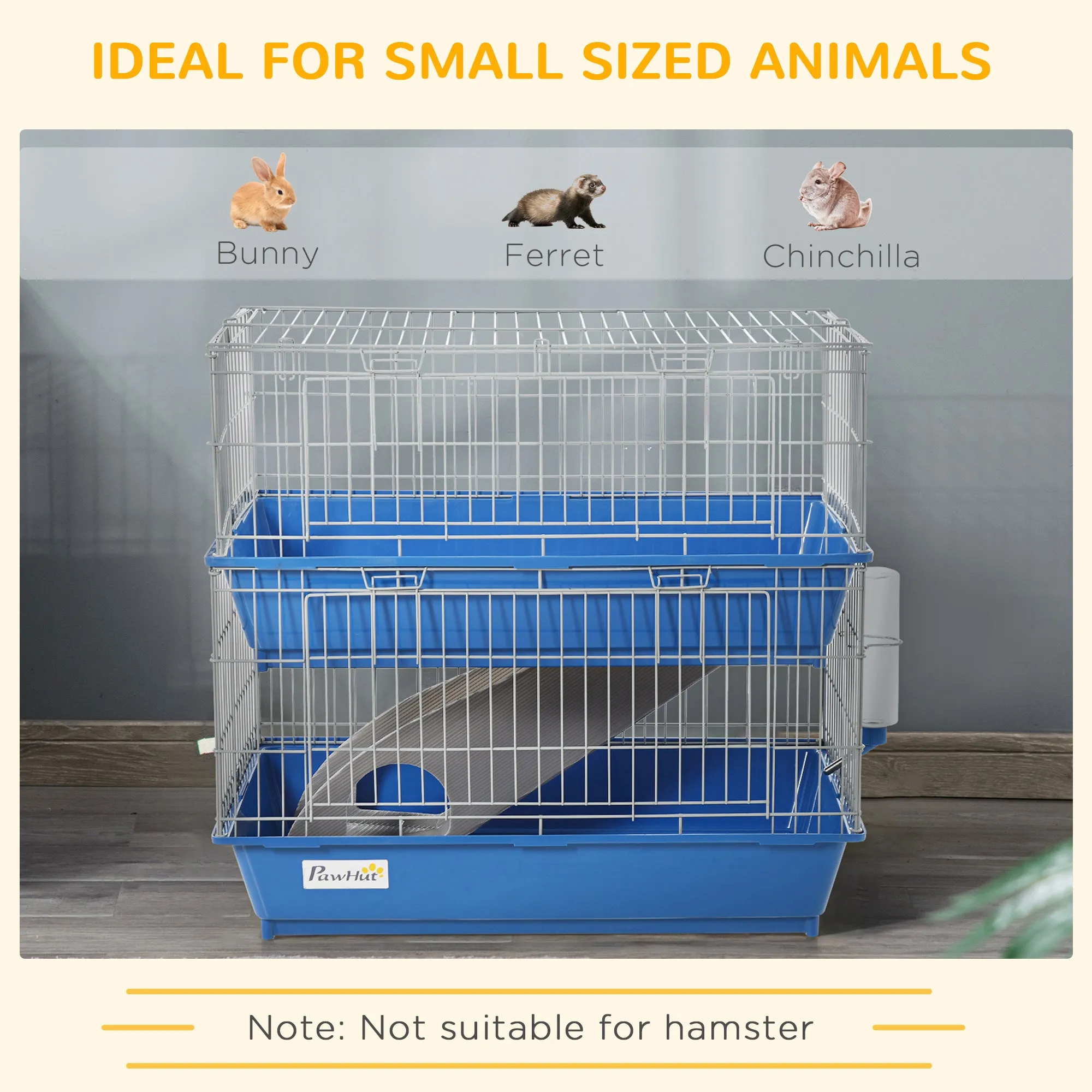 Metal 2-Tier Small Animal Cage Blue