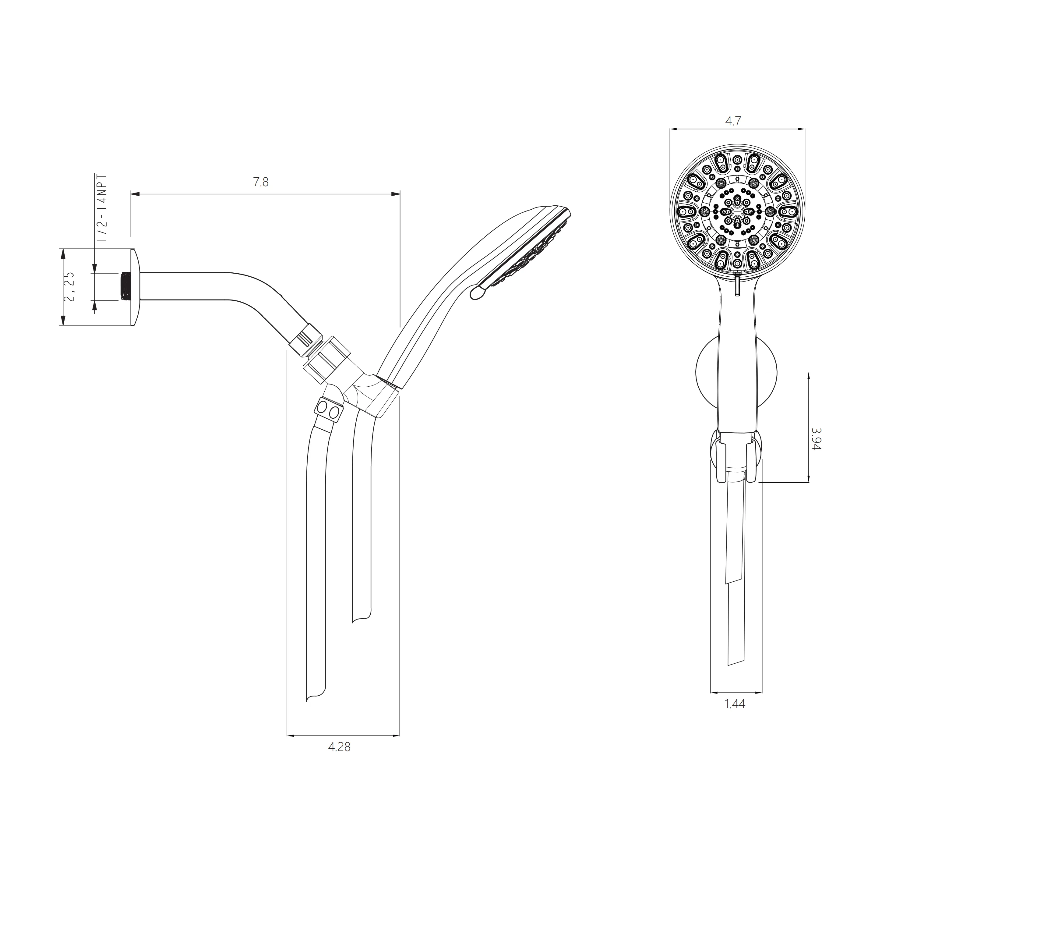 Multi Function Adjustable Hand Shower - 7-Function Hand Shower, Chrome