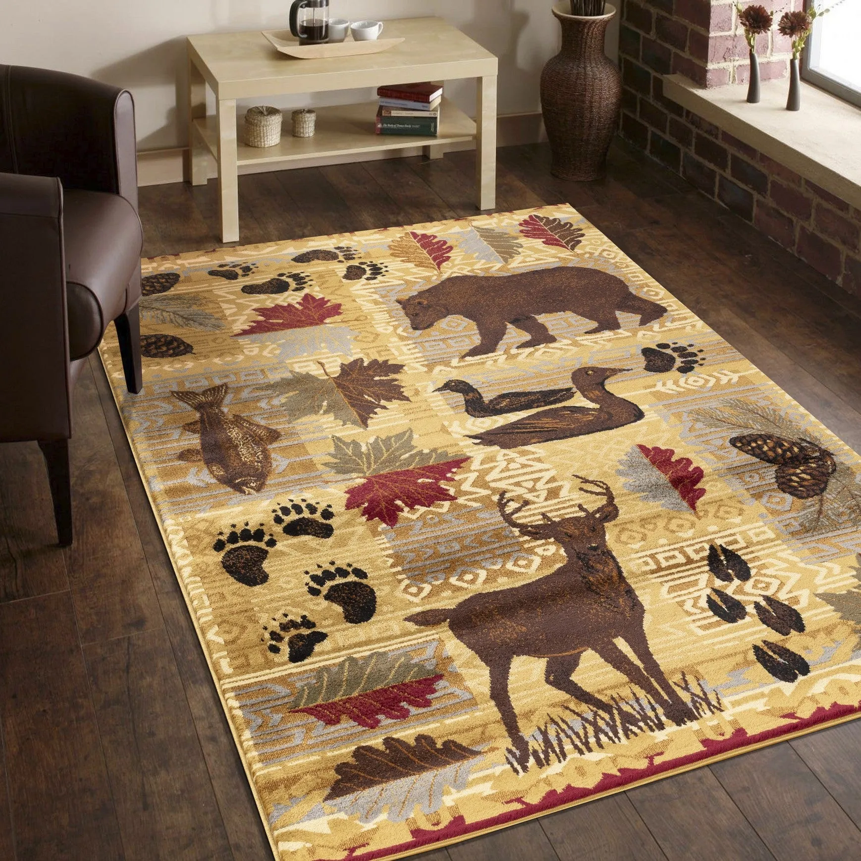 Nature's Nest GC_CBL3002 Multi 7 ft. 10 in. x 10 ft. 3 in. Lodge Area Rug