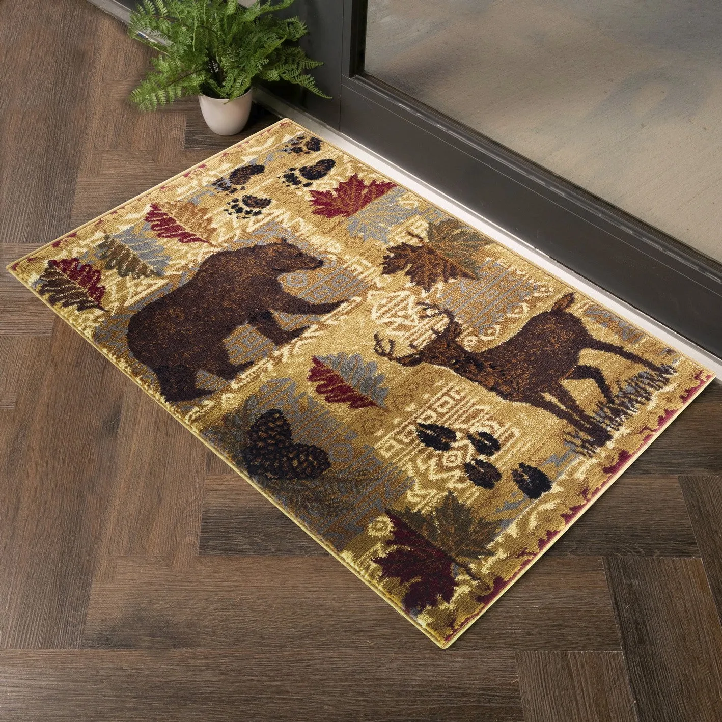 Nature's Nest GC_CBL3002 Multi 7 ft. 10 in. x 10 ft. 3 in. Lodge Area Rug