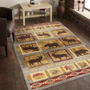 Nature's Nest GC_CBL3004 Multi 7 ft. 10 in. x 10 ft. 3 in. Lodge Area Rug