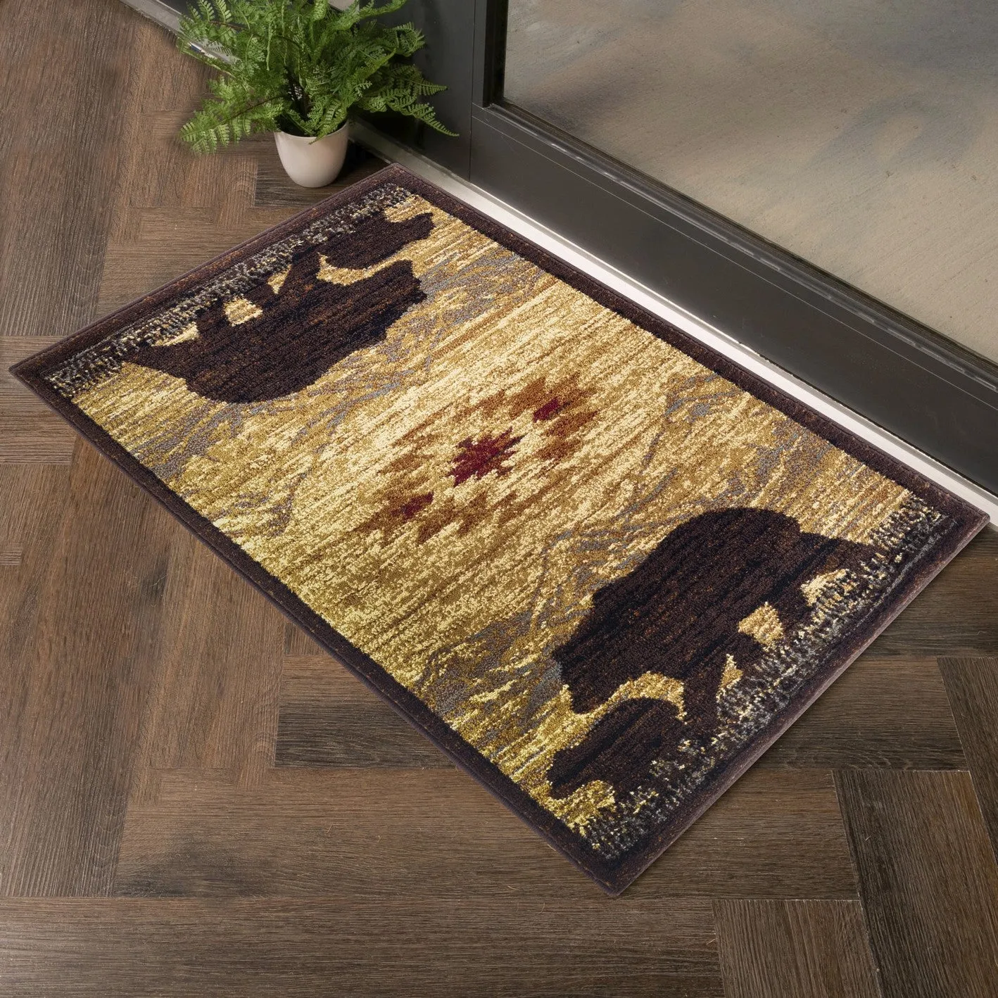 Nature's Nest GC_CBL3006 Multi 2 ft. x 3 ft. Lodge Area Rug