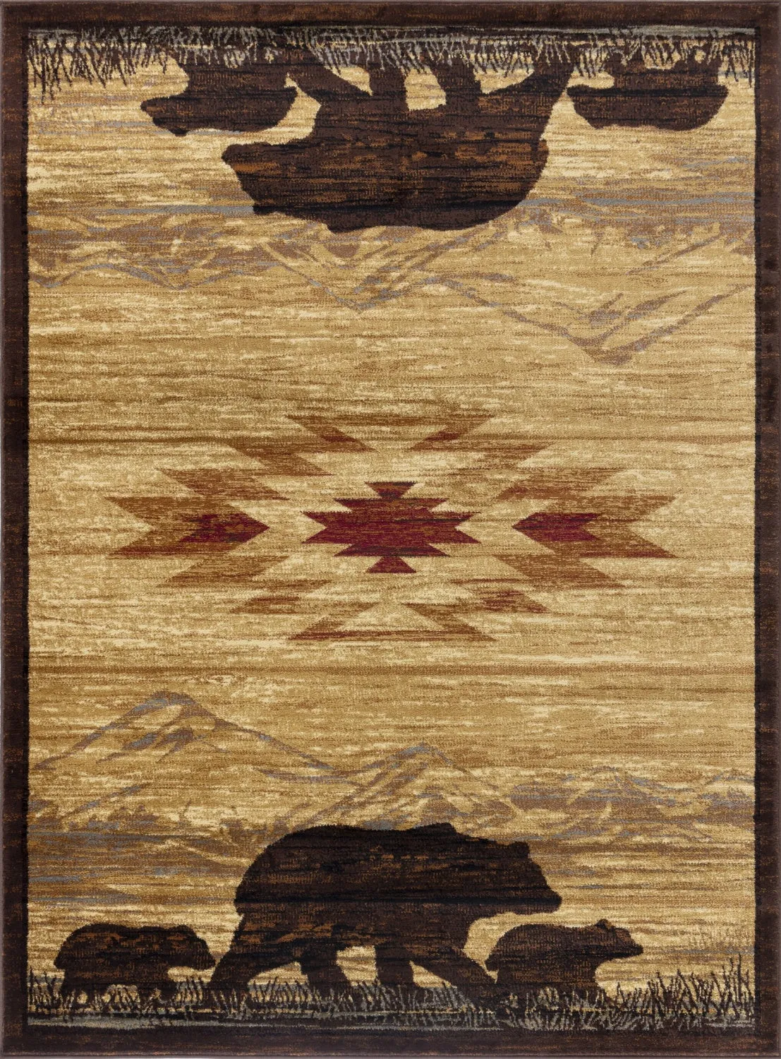 Nature's Nest GC_CBL3006 Multi 2 ft. x 3 ft. Lodge Area Rug