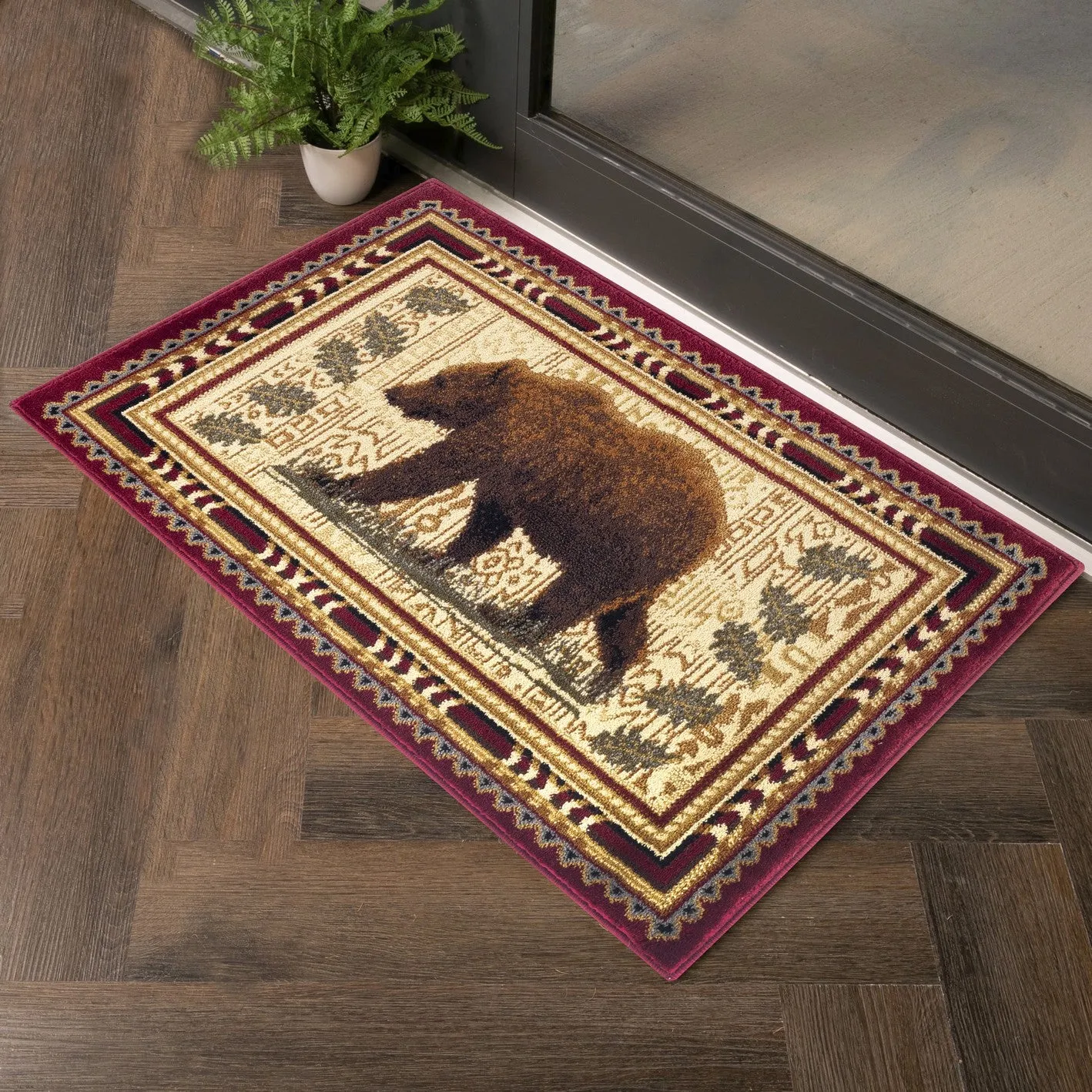 Nature's Nest GC_CBL3007 Multi 2 ft. 7 in. x 7 ft. 3 in. Lodge Area Rug