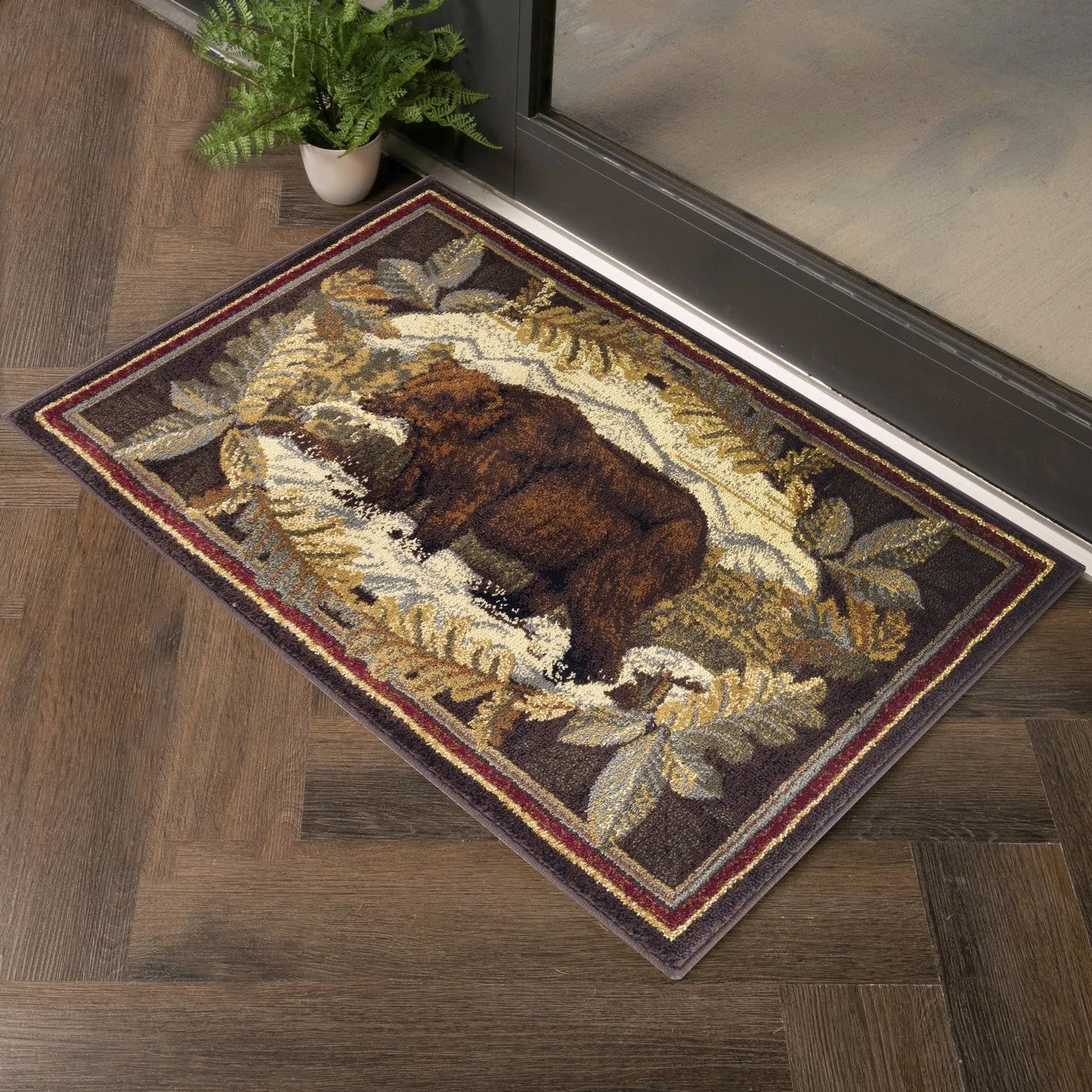 Nature's Nest GC_CBL3008 Multi 7 ft. 10 in. x 10 ft. 3 in. Lodge Area Rug