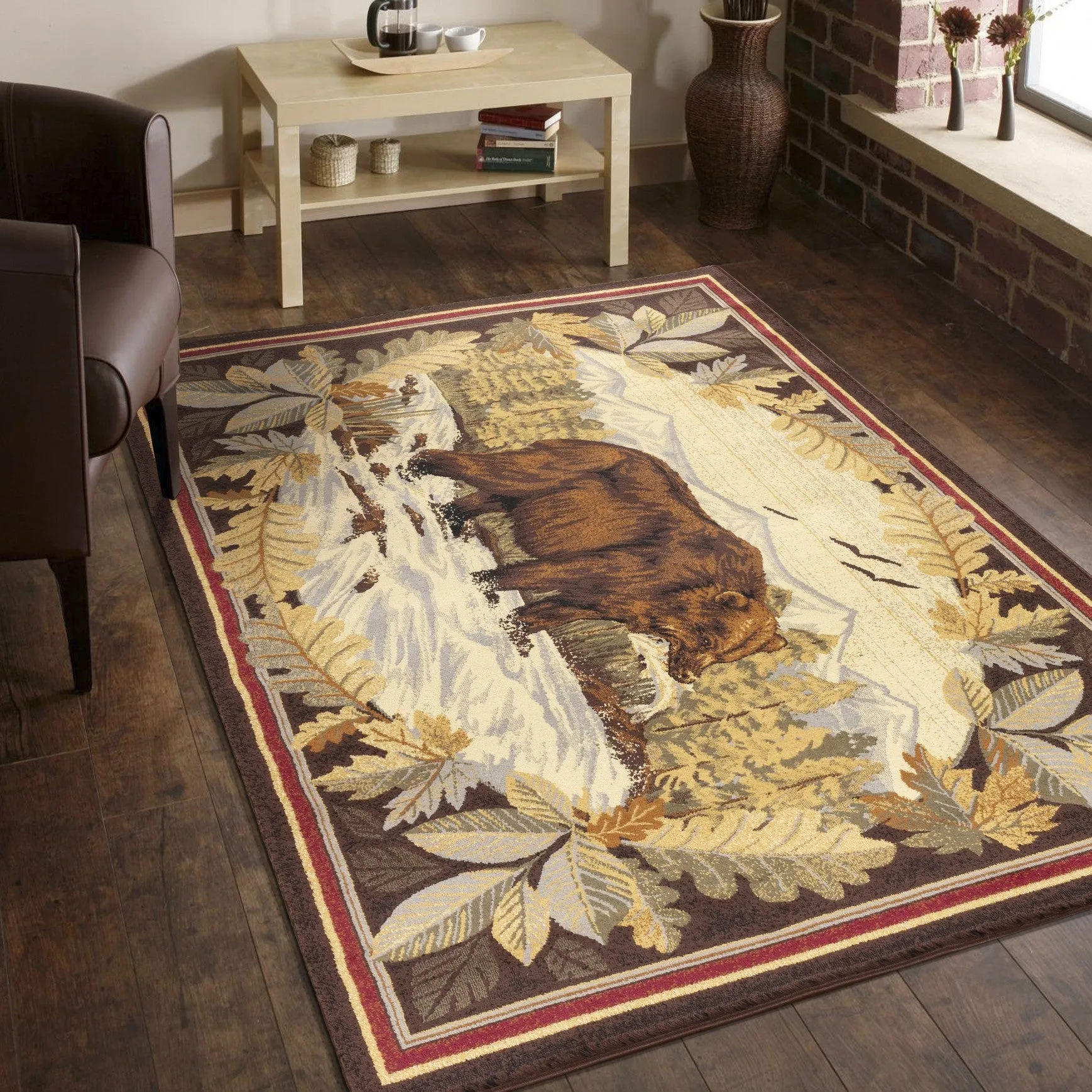 Nature's Nest GC_CBL3008 Multi 7 ft. 10 in. x 10 ft. 3 in. Lodge Area Rug