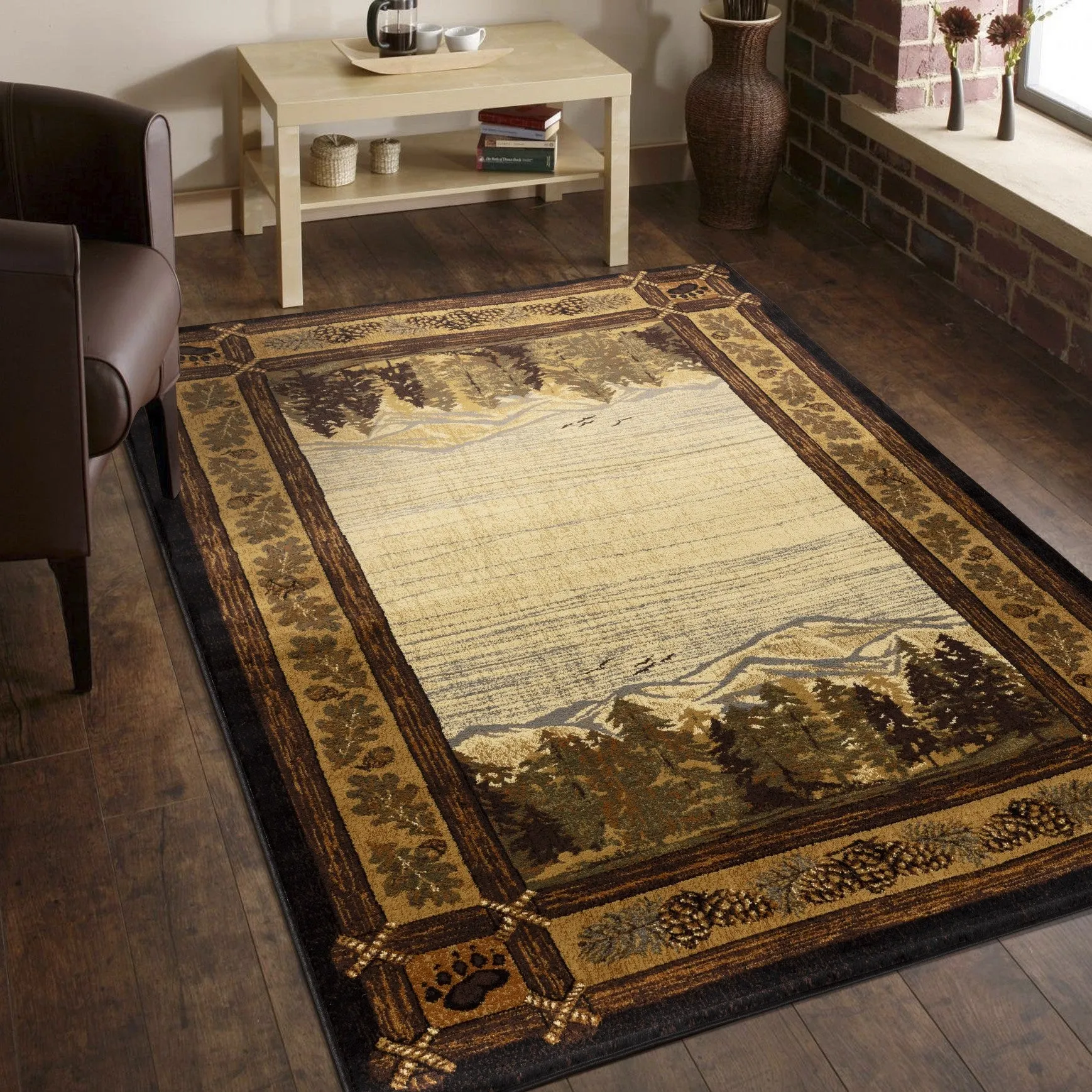 Nature's Nest GC_CBL3009 Multi 2 ft. x 3 ft. Lodge Area Rug