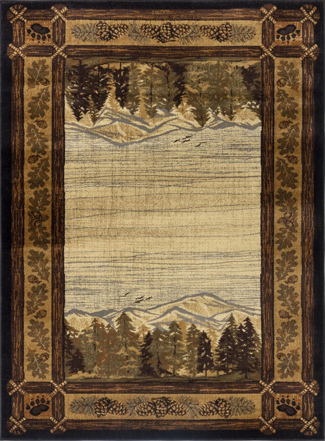 Nature's Nest GC_CBL3009 Multi 5 ft. 3 in. x 7 ft. 3 in. Lodge Area Rug