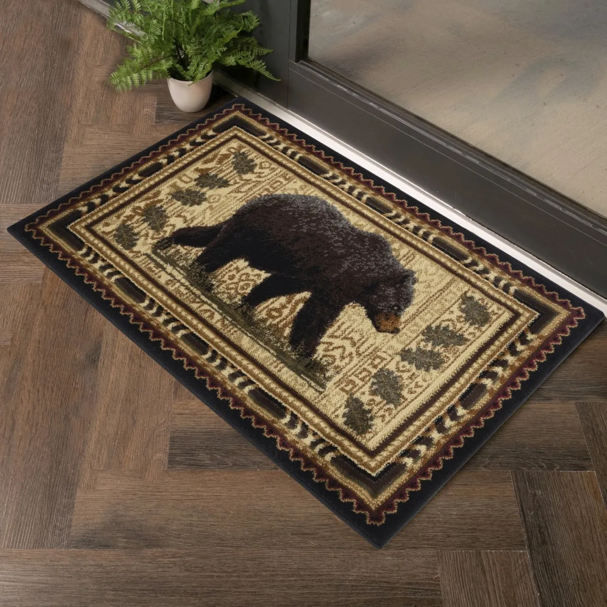 Nature's Nest GC_CBL3010 Black 2 ft. 7 in. x 7 ft. 3 in. Lodge Area Rug