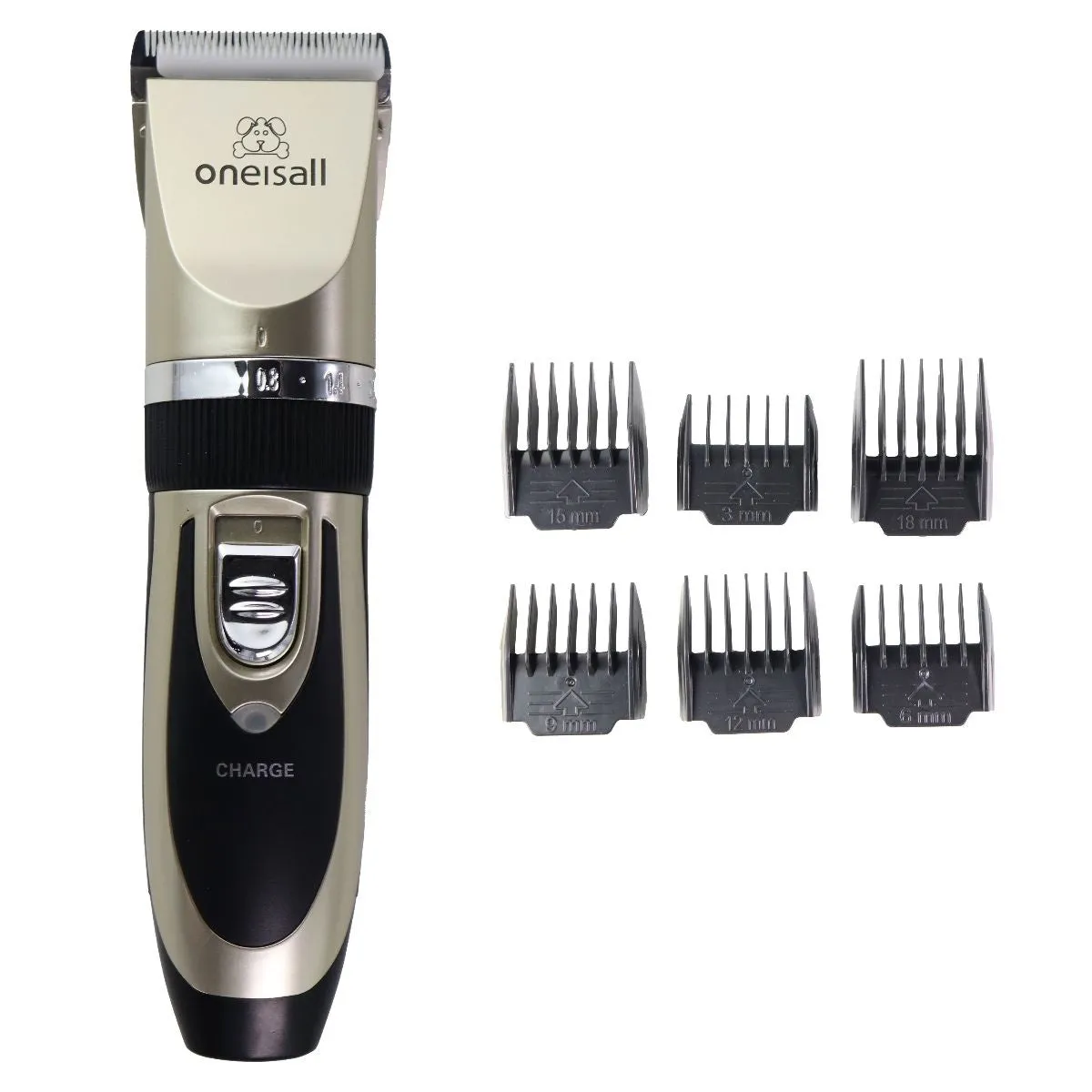 Oneisall Professional Pet Electric Clipper Grooming Set for Dogs & Cats - Gold