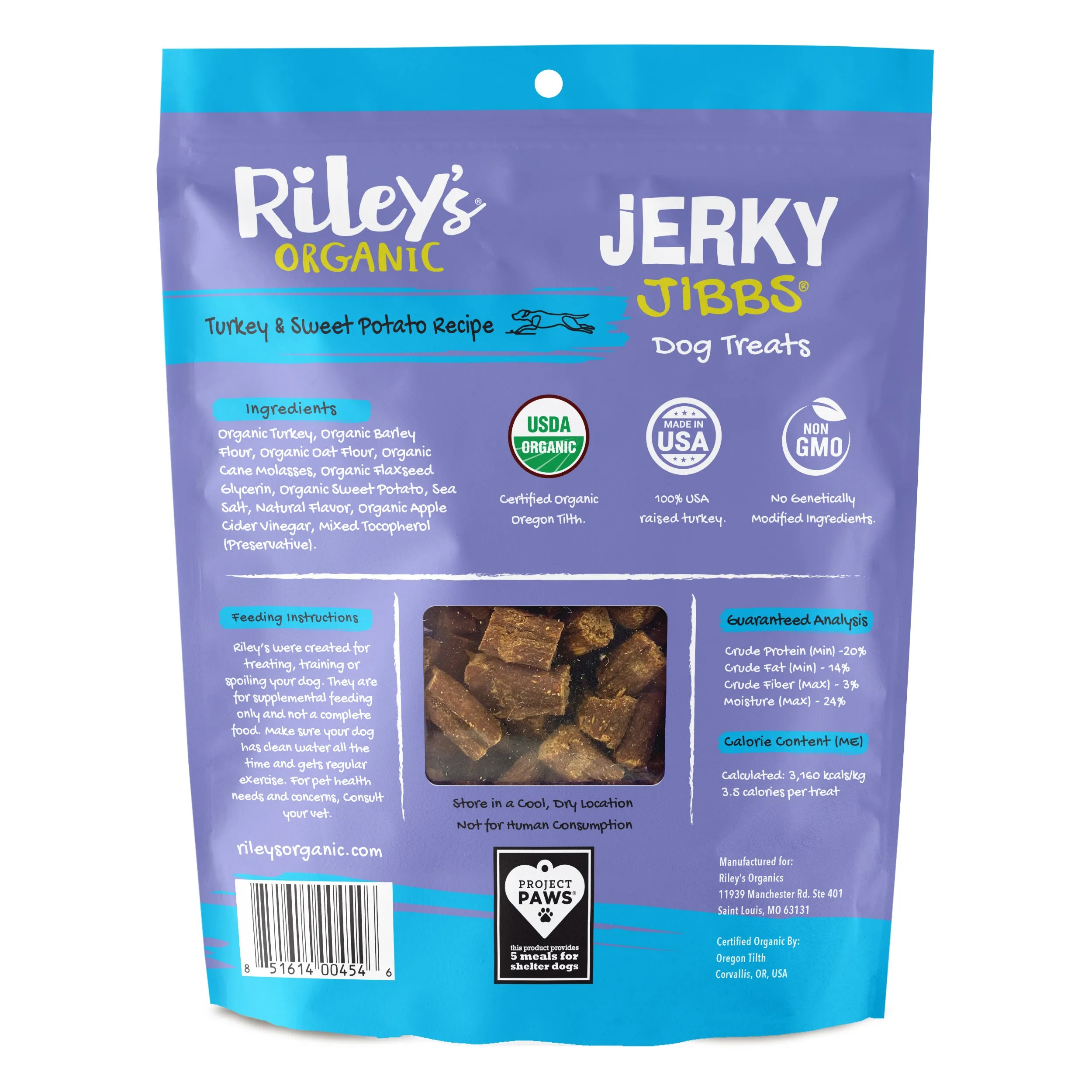 Organic Turkey & Sweet Potato Jerky Jibbs (5oz)