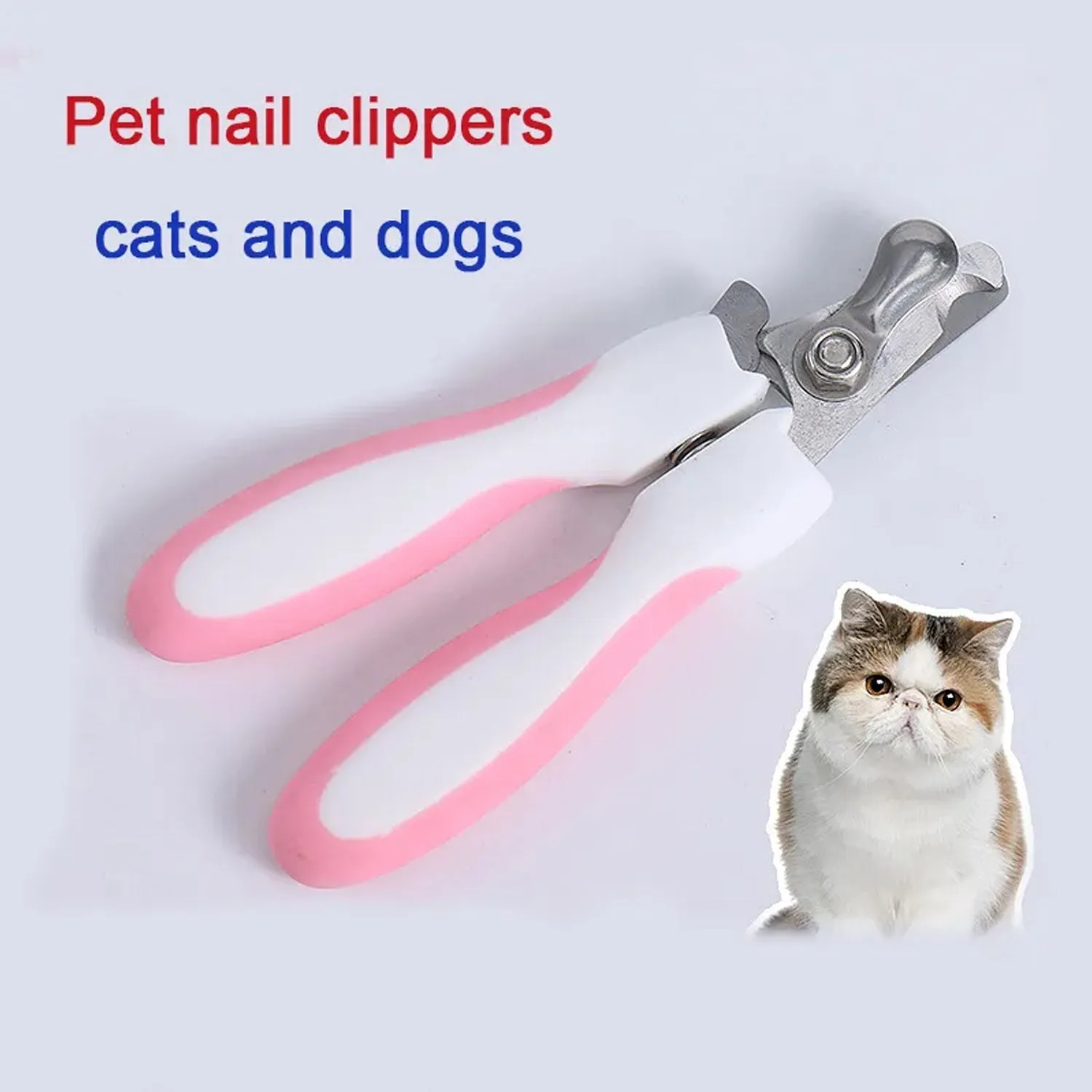 Pet Nail Clipper Set, Cat Dog Stainless Steel Nail Clippers, Teddy Golden Retriever Trimming Beauty Pet Nails Cutting Tool Non?Slip Lightweight for Birds for Dogs for Puppies for Kittens