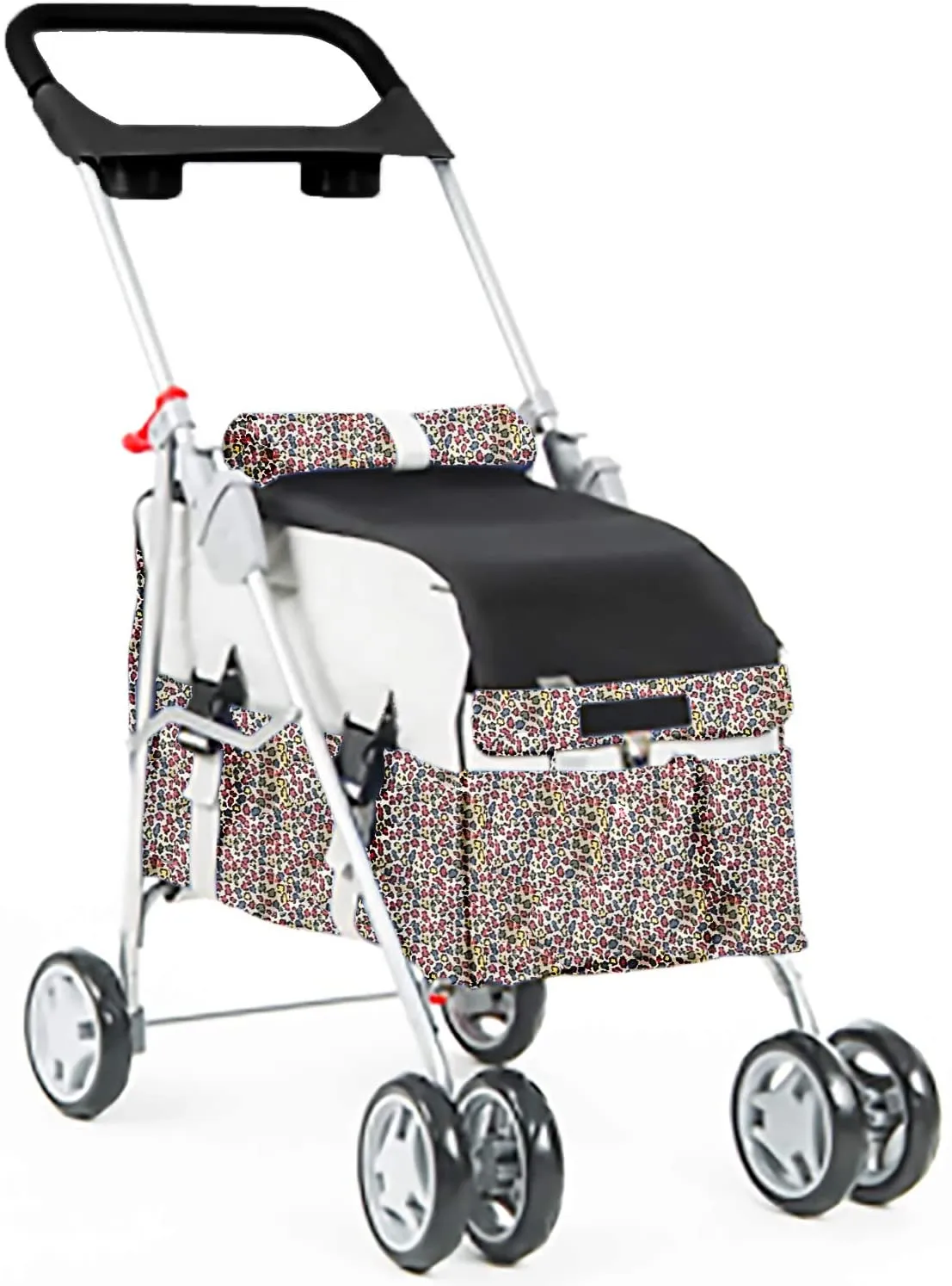 Pet Stroller 4 Wheels Posh Folding Waterproof Portable Travel Cat Dog Stroller with Cup Holder