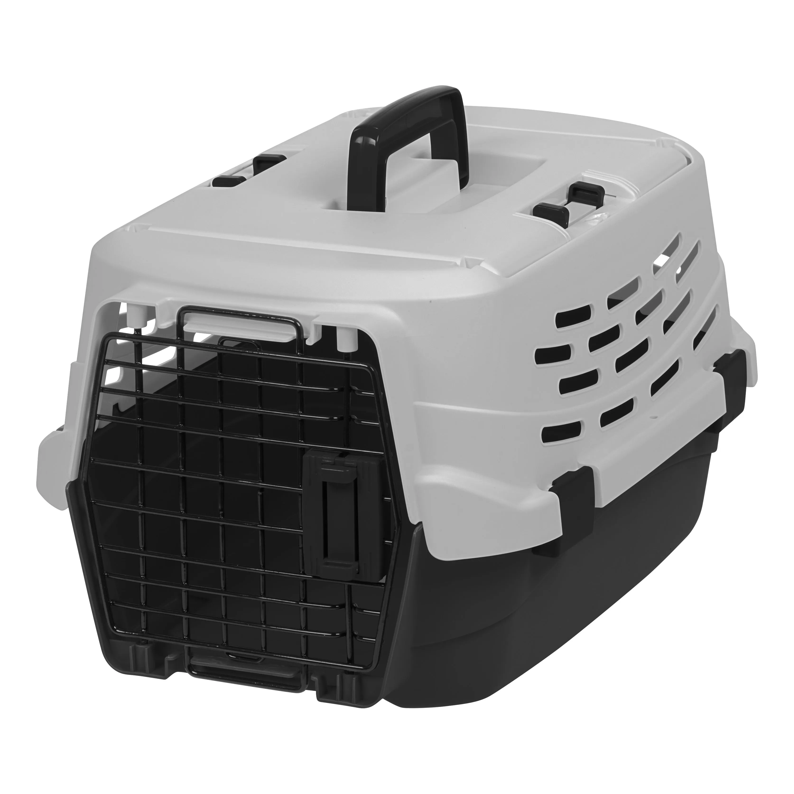 Small Easy Access Pet Travel Carrier, Black/Gray