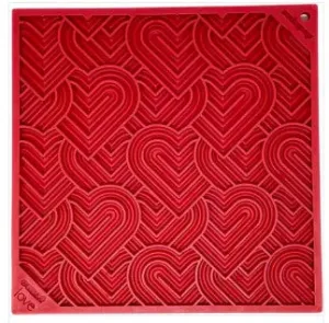 SodaPup Dog Enrichment Lick Mat - Red Hearts