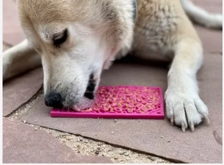 SodaPup Dog Enrichment Lick Mat - Small - Pink Flower Power