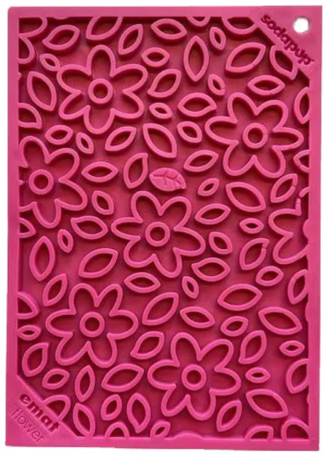 SodaPup Dog Enrichment Lick Mat - Small - Pink Flower Power