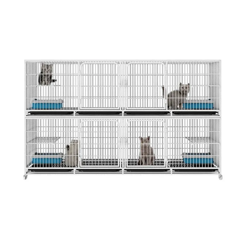 Strong durable multilevel stacked cages 3 storeys with cat shelf