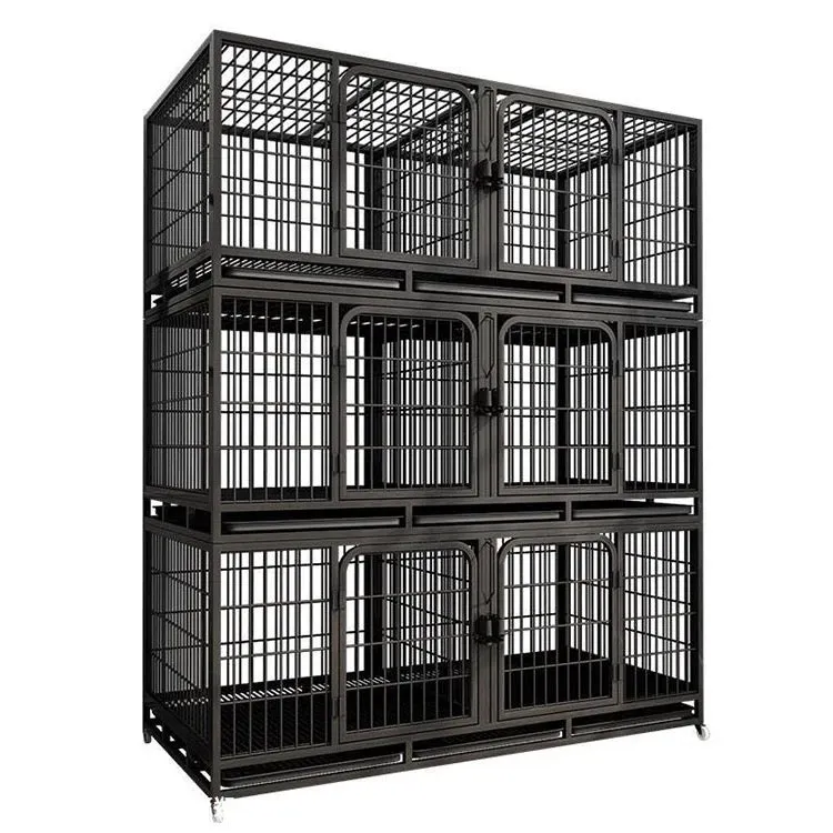 Strong durable multilevel stacked cages 3 storeys with cat shelf