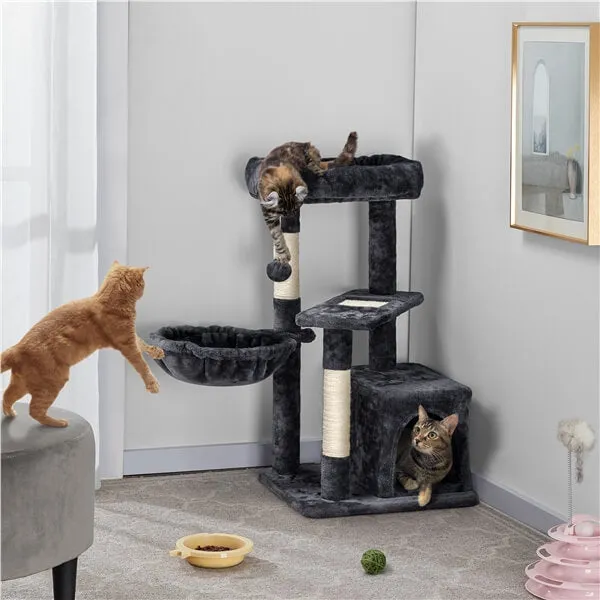 Yaheetech  34.5″ Height Cat Tree with Condo